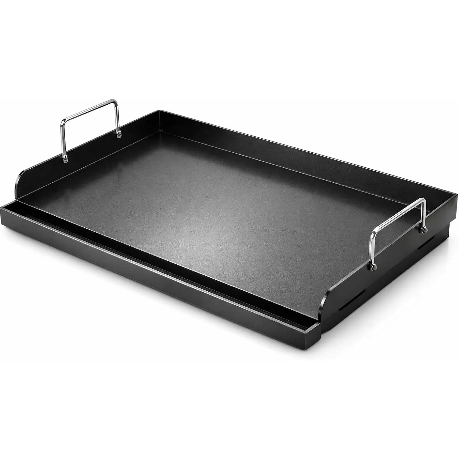 25" x 16" Nano-Ceramic Nonstick Griddle for Gas & Charcoal Grills – Universal Flat Top with Grease Groove, Reinforced Ridges & High Sidewalls, Perfect for Healthy Cooking, Parties & Camping
