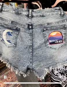 Sinrise Sunset Patchwork Jean Shorts - Versatile Fit for Any Occasion, Comfortable and Stylish Design Womenswear Bottom