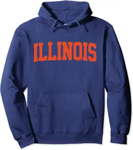 Retro Illinois Tee Vintage Illinois Orange Blue Throwback IL Pullover Hoodie - Rubencordov Shop 51B0CR9VYJL7