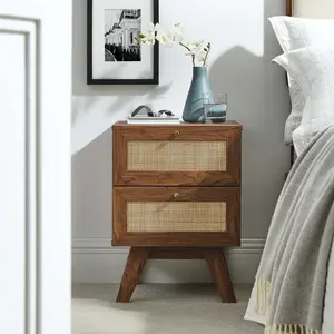Modway Soma 2-Drawer Nightstand in Walnut