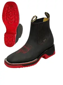 A&A WORK BOOTS, ESTILO KING, BOTIN 100% PIEL CON SUELA DE  POLIURETANO, PIEL NOBUCK, COLOR NEGRO.