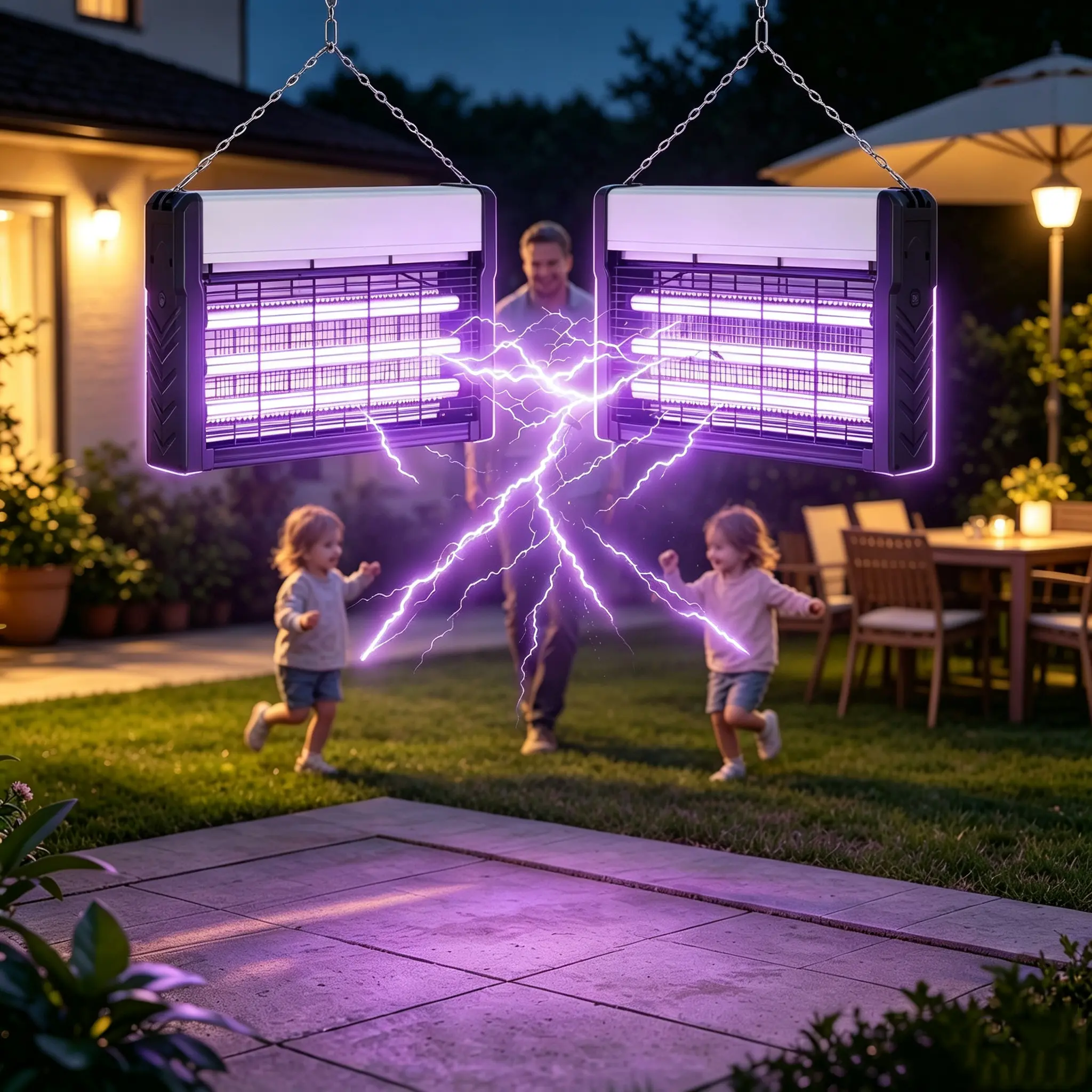 PALONE 1pc/2pcs Electric Bug Zapper 3200V Mosquito Zapper Killer Indoor Insect Killer with Hanging Chain Mosquito Trap with Removable Collection Tray USB Electric Bug Zapper Outdoor for Home Office Warehouse
