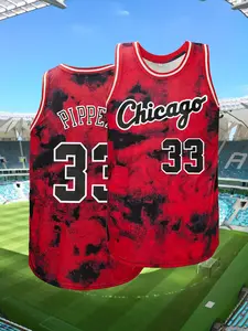 High-Quality Men's Breathable Basketball Vest, Loose Fit Round Neck Sleeveless Top, Embroidered Letters and Numbers, Casual Unisex Sportswear, Stylish Jersey, Sports Clothing, Sports Tops