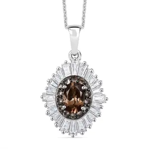 Color Change Garnet and Moissanite 3.50 ctw Starburst Elegance Pendant Necklace in Rhodium Over Sterling Silver 20 Inches Christmas Gifts