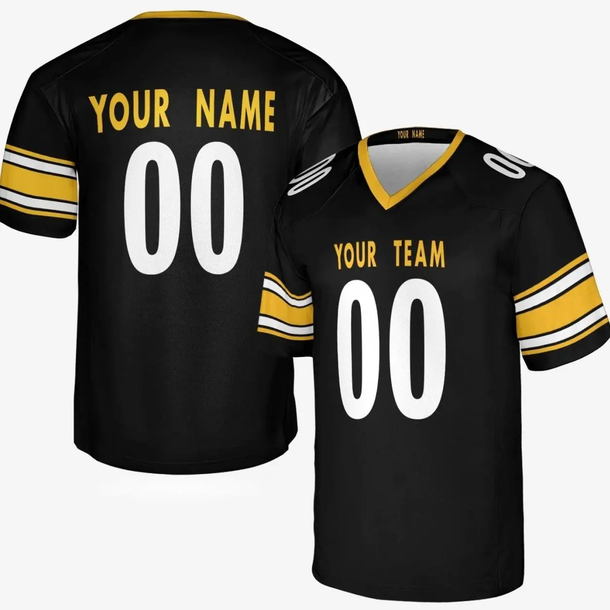 Personalized Black Steelers Jersey: Add Name & Number, Adult Sizes T8Y