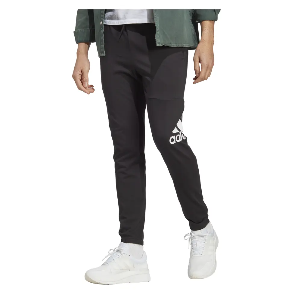 adidas Mens Essentials Logo Tapered Badge Sweatpants Training Casual - Black