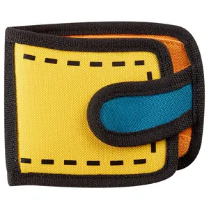 JumpFromPaper Poketto Wallet-2D Cartoon Design with ID Pocket Card Slots Zipper Coin Purse Anime Gifts for Boys and Girls, Multiple Colors