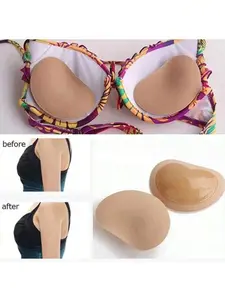 Women's Invisible Padding Bra Inserts, Sponge Bra Top Pads, Silicone Swimsuit Bra Pads, Nipple Covers, Chest Stickers, Underwear, &