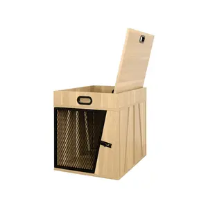 Lucky Kennels Penny – Stylish Dog Crate & Furniture with Airy Black Metal Gate