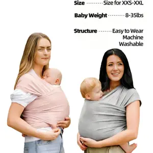 Baby Solid Color Carrier Wrap for Comfortable Baby Wearing, Soft and Breathable Fabric for Infants, Ideal for Travel and Daily Use, Newborn Sling Carriers