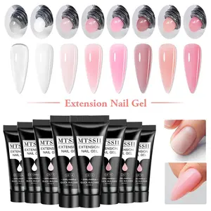 Mtssii 8pcs 20ML Poly Extension Nail Gel, Acrylic Extension Builder Gel for Manicure, Hybrid Varnishes, Temperature Change Crystal Nail Gel, Polygel Nail Kit