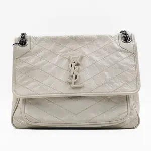 Pre-owned Yves Saint Laurent Leather Crossbody Bags YSL Niki Medium White JM JM277
