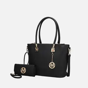 MKF Collection Vanessa Women's Fashion Tote & Wallet Set Handbag by Mia K - Black
