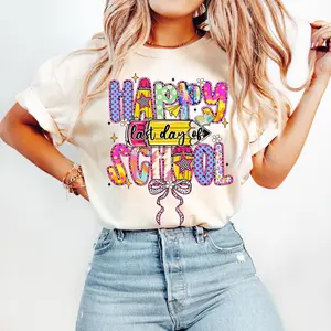 Happy Last Day of School PNG, Colorful Teacher Student Shirt Design,Sublimation Digital Download Kids & Teachers, End of School Year Clipart