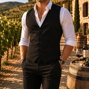 Alizeal Mens Classic Solid Color Business Suit Vest Regular Fit Classic Tuxedo Waistcoat for Wedding/Graduation