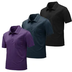 TBMPOY 3-Pack Men's Polo Shirts Short Sleeve Quick Dry Outdoor Golf Sports Shirts with Pocket Men's Top Polo Shirt with Pocket Shortsleeve Quick Dry Casual Sports Outdoor Golf Shirt old money outfits