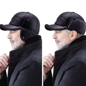 Classic Men's Winter Hat with Thick Brim Versatile Warm Beanie for Daily Outdoor Use  Available Casual Cold Weather Cap in Multicolor Polyester hats men hood windproof