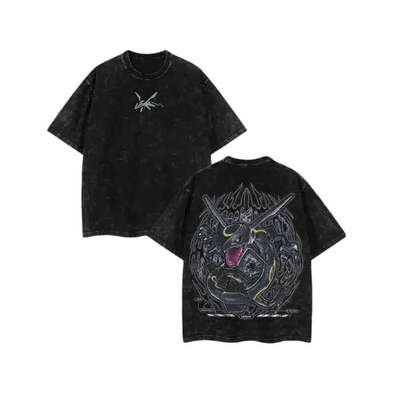 Acid Washed Graphic T-shirt, Unisex Oversize Anime Streetwear Top in Heavyweight Cotton, Shortsleeve Round Neck, Tshirt, Distressed, Oversized, Mensfashion