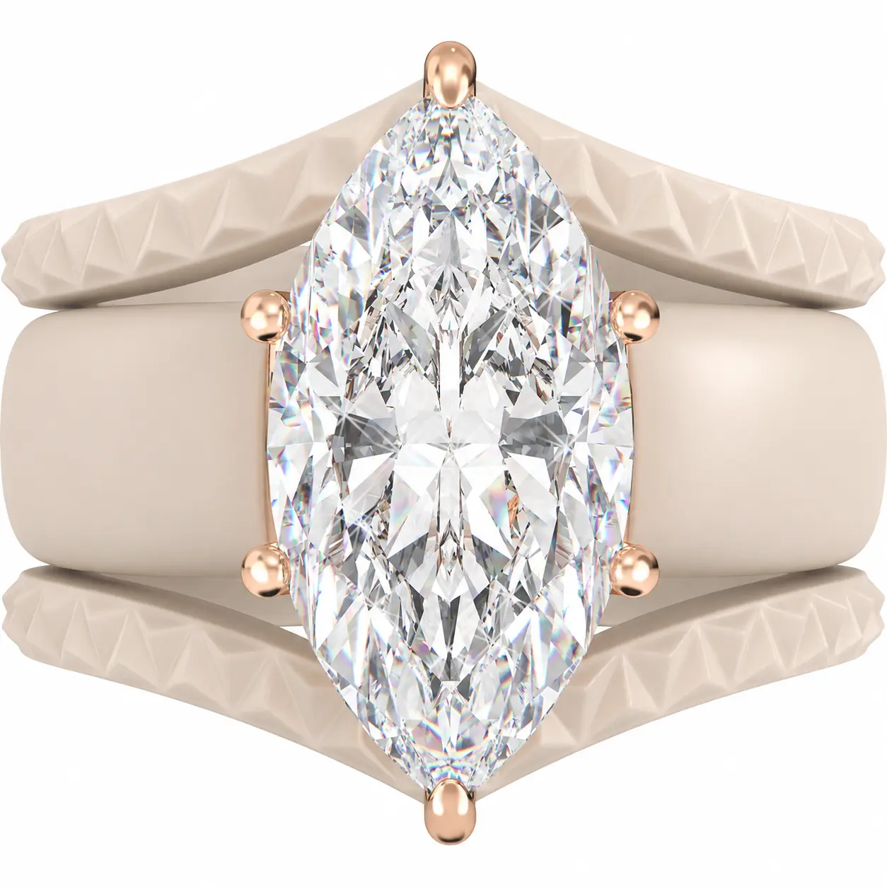 Silicone Ring Stackable Set – 14×7 mm Marquise Cut CZ | Patent-Pending Design - GlowStone Collection