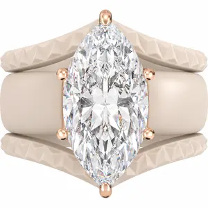 Silicone Ring Stackable Set – 14×7 mm Marquise Cut CZ | Patent-Pending Design - GlowStone Collection