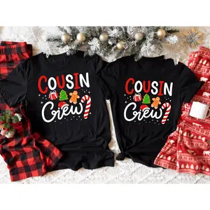 Matching Cousin Crew Christmas Shirts: Family Holiday Outfits K43
