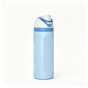 Owala 24oz Light Blue Leak-Proof Stainless Steel Insulated Travel Cup - Drinkware Flask, Keeps Drinks Cold 24H, Ideal for Coffee & Water, Flasks Drinkware Mug Portable Tumbler Bottles Bottled Stylish