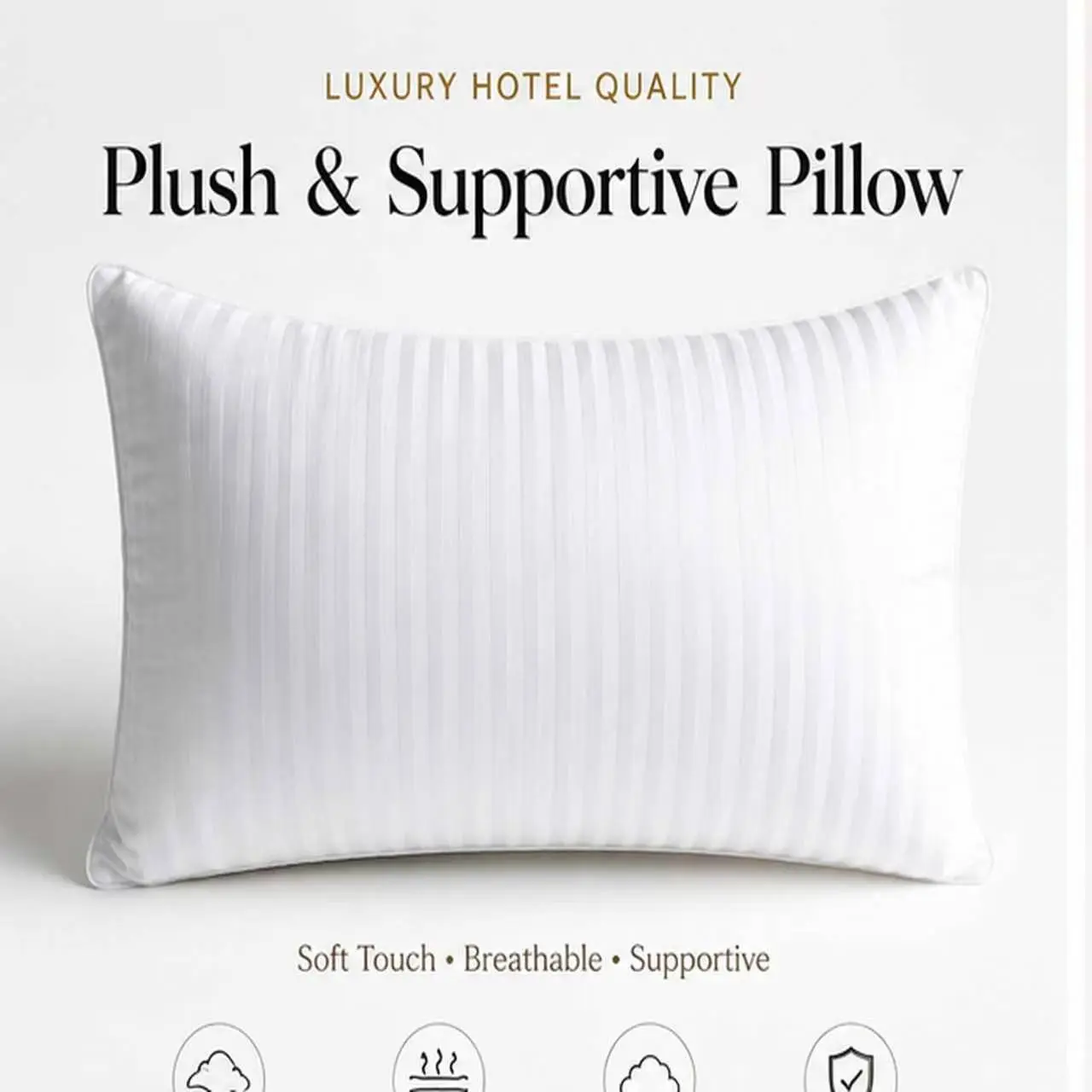 Standard Size Soft Bed Pillow Insert Hotel Quality Breathable All Season Bedding