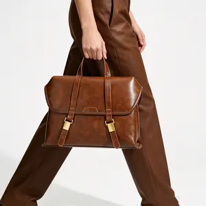 1pc Casual Crossbody Bag, Lightweight Leather Shoulder Bag, Retro Women Bag with Gold Hardware, Practical Handbag & delivery Bag for Travel and Office Use
