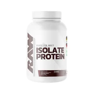 RAW Grass Fed Whey Isolate Protein Powder - Dark Chocolate Flavor, 25g per Serving, 25 Servings (1.97 lbs), Stimulant-Free Recovery Protein Supplement for Fitness Muscle Growth, Recovery Protein Supplements, Stimulant-Free Protein Supplements