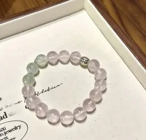 Aquarius Dream Rose Quartz & Aquamarine Zodiac Crystal Bracelet for Adults - Handmade Calming & Heart Opening Energy Jewelry Gift Boxed