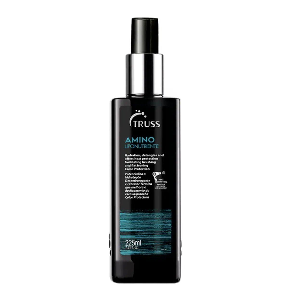 TRUSS Amino Miracle Heat Protectant Spray, Amino Acid Smoothing Leave-In Treatment - Hydrating, Anti-Frizz, Shine-Boosting Haircare for Color-Treated Hair, 225 ml, Amino Acid Smoothing Leave-In Treatments