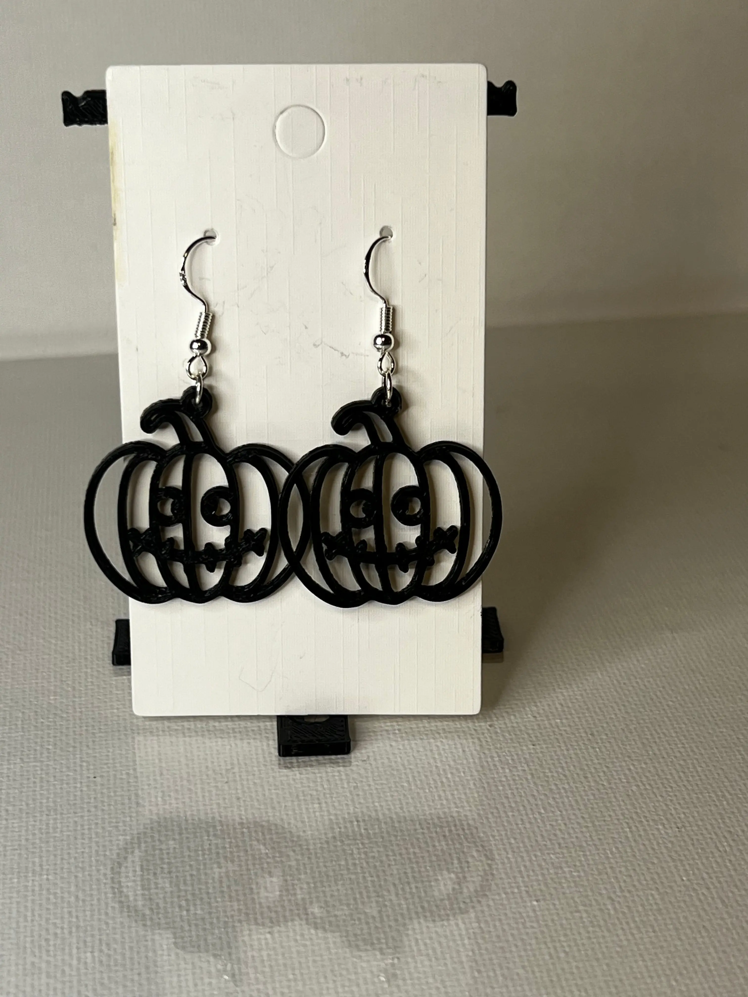 Pumpkin Face 3D Printed Earrings