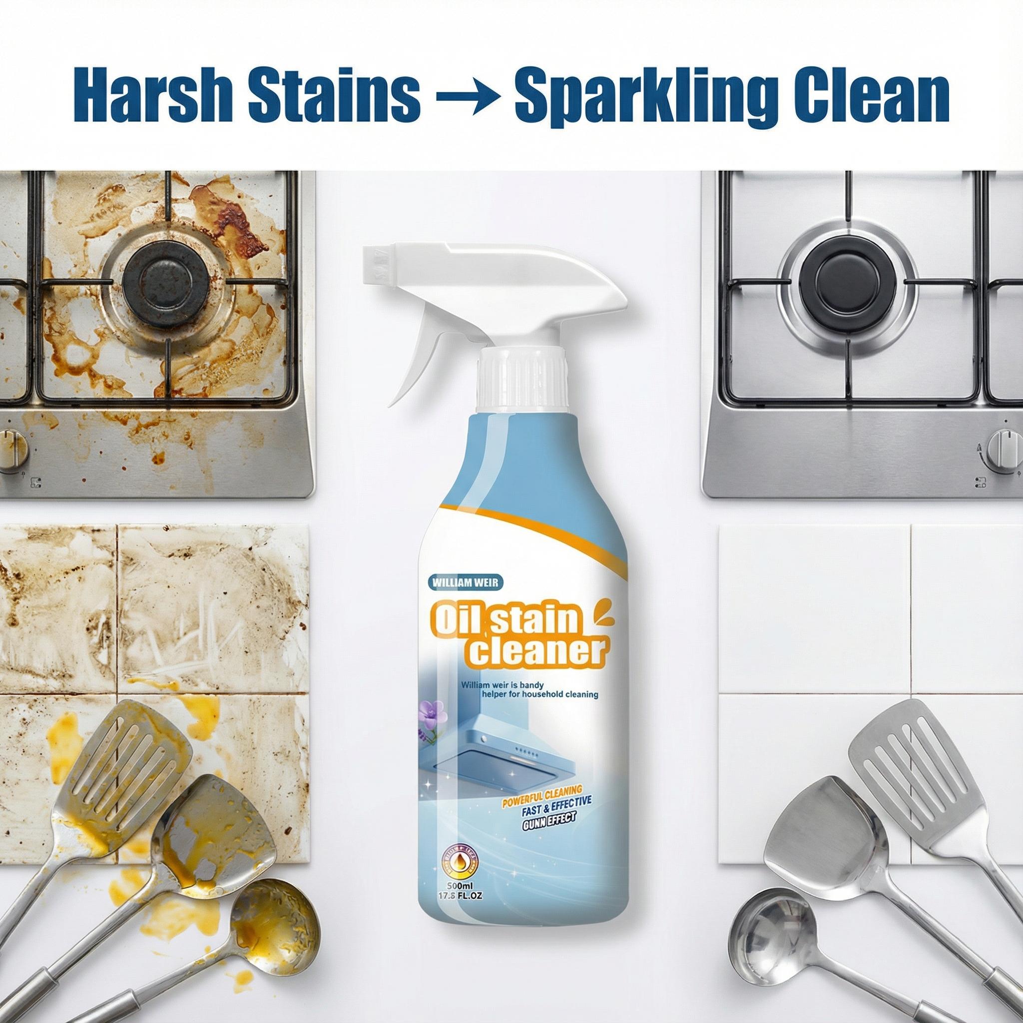 Heavy Duty Kitchen Degreaser, 500ml Foam Cleaning Spray, Dual Nozzle Design, Removes Tough Oil Stains, For Range Hoods Cookware, Safe For Home And Rental Use