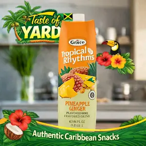 Grace Tropical Rhythms Caribbean Drink 1L Pineapple Ginger Sorrel Ginger Mango Carrot Fruit Punch Authentic Island Flavor