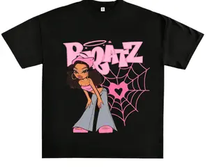 BRATZ Doll T-Shirt - Comes in Red or Black on Blk or White Shirt Short sleeve Cotton Casual T shirt graphic Cute Comfortable Summer Top