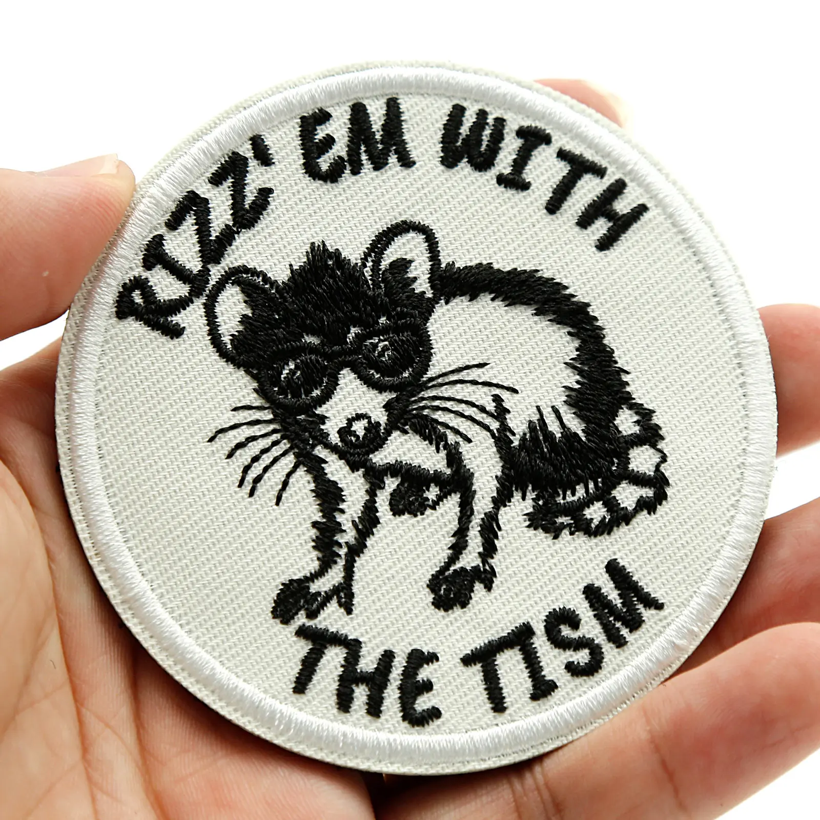1 Count Rizz'Em with The Tism Patch, Funny Possum Hook and Loop Backing Patches, Humor Sarcastic Unique Embroidery Appliques Long Lasting Embroidered Patch for Backpacks Hats Jeans Bags, Embroidery Craft