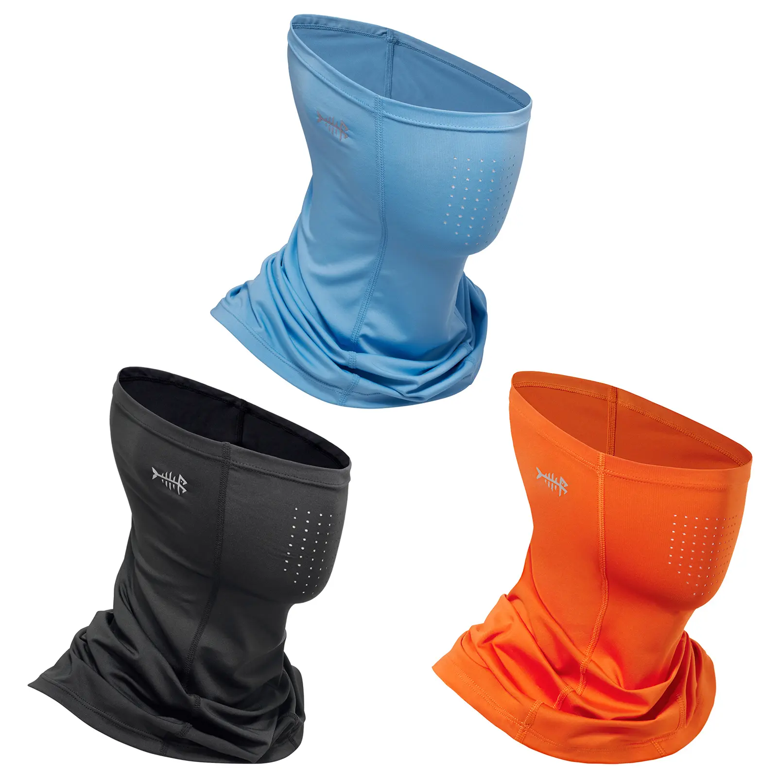BASSDASH 3-Pack UPF 50+ Neck Gaiter Breathable Face Mask with Breathing Holes for Fishing, Hiking, Men & Women