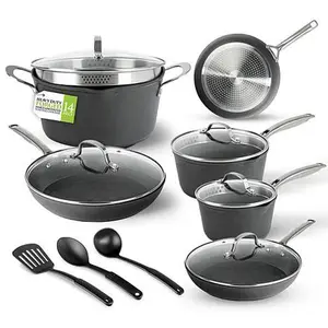 Granitestone Armor Max 14-Pc Hard Anodized Ultra Durable Cookware Set