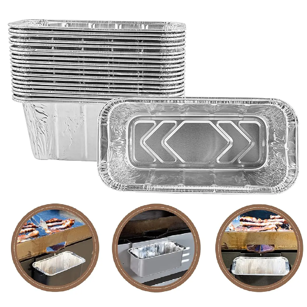 55Pcs Disposable Aluminum Foil Liners For Blackstone 17 22 28 36 Inch Griddles, Drip Catcher Pan Grill Collection Pan For Blackstone Flat Top Griddle
