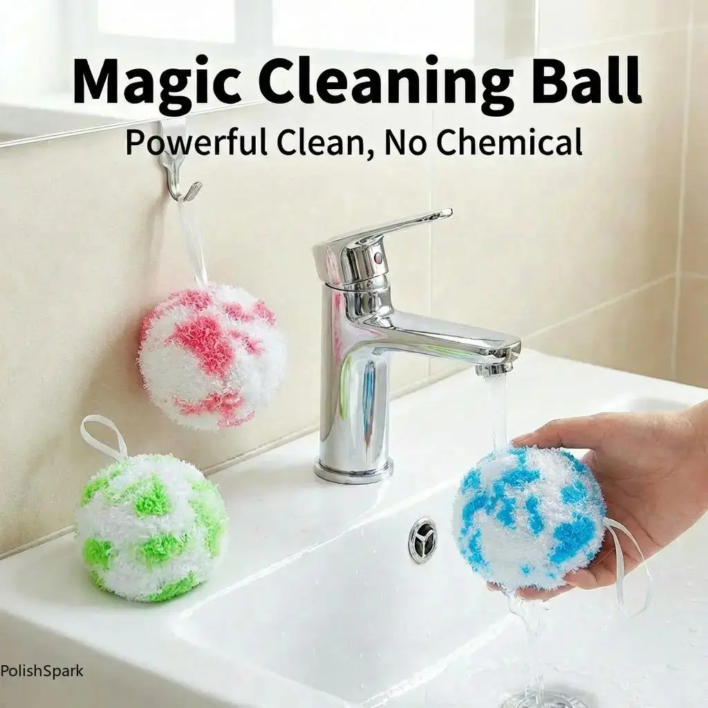 3-Pack Eco-friendly Cleaning Ball, Spherical Mesh Fiber Scrubber Tool for Kitchen Bath, Non-Scratch & Reusable with Hanging Cord, Glass, Household, Mesh Fibers, Flexible Sphere, Alloy, Metal, Tub Tile Scrubber, Colorful, Scratch Resistant