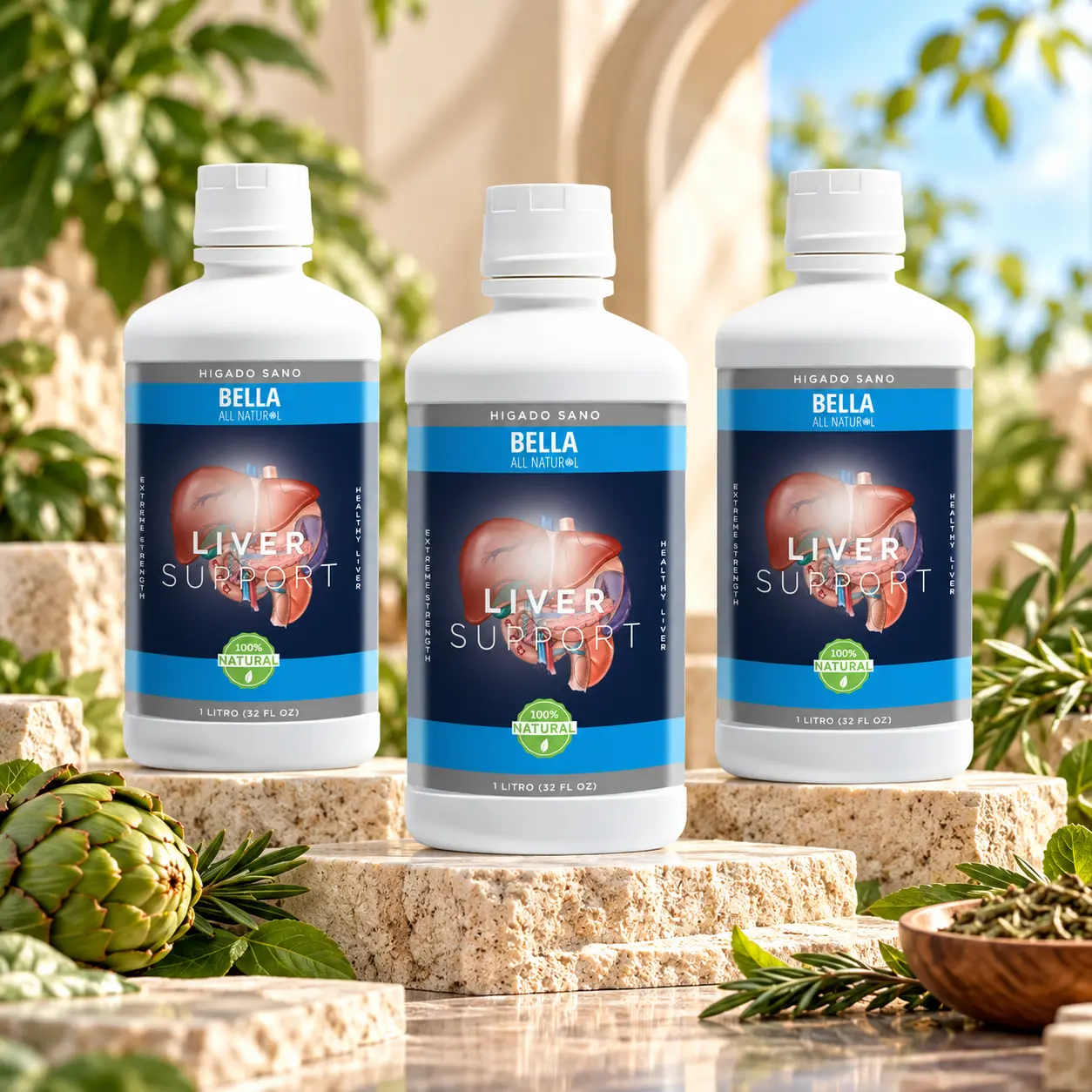 Bella All Natural Liver Support Liquid 3-Pack: Natural Liver Wellness Support + 3 Bottles of 32 fl oz Bella All Natural Liver Support Liquid 3-Pack: Natural Liver Wellness Support + 3 Bottles of 32 fl oz