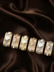 6pcs Elegant Luxury Women's Quartz Watches, Multiple Colors, Casual Round Analog, Perfect for Holidays and Gifts