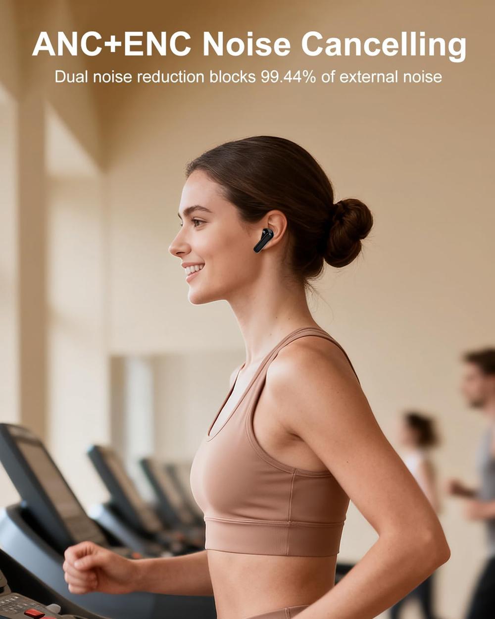 KEAI BY16 Bluetooth 5.4 Earphones LED Touch Display High Fidelity Wireless Earbuds | Suitable for Office, Audio Calls, Study and Sports | Built-in Microphon | Waterproof Headphones