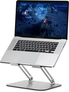 Foldable Portable Laptop Computer Stand, Well-Built Adjustable Folding Anti-Skid Raise Tilt Align Ergonomic Tablet Strong Laptop Mount Stands Notebook Compatible with iPad All Laptops (Silver)