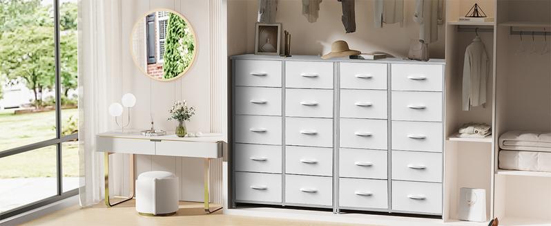 【Deal】Cupboards Cabinets Dresser - Fabric Storage Tower with 10 Drawers, Bedroom Organizer, Chest of Drawers with Fabric Bins