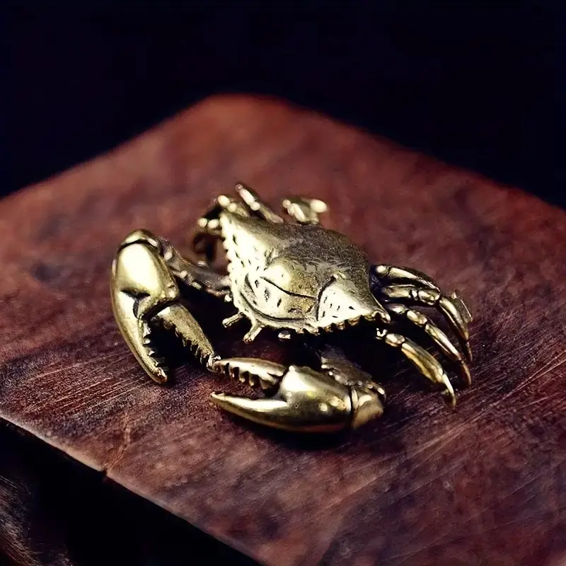 Vintage Crab Statue Mini Figurine, Unique Claw Design Decorative Desktop Decor, Office & Study Charm Display Piece, Dreamy Tea Pet Collection Gift