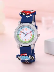 Cute Cartoon F1 Racing Quartz Watch for Kids, 3D Silicone Design for Boys and Girls, Perfect Gift for School Students