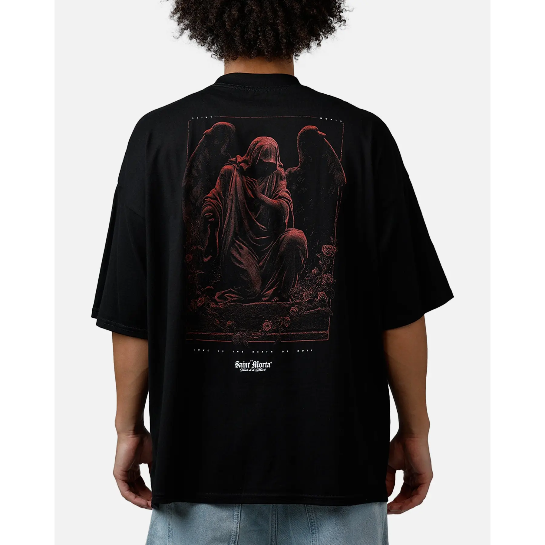 Saint Morta Divine Duty Mock Neck T-Shirt Black