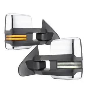 Chevy Silverado 2014-2018 Chrome Tow Mirrors Smoked Switchback LED DRL Sequential Signal