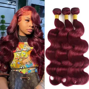 【JOPEAR】14A 99J Burgundy Body Wave Human Hair Bundles 36 38 Inch Wine Red Brazilian Unprocessed Raw Hair Bundles Extension Deals #Summer